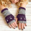 Women's Embroidered Spliced Fingerless Touchscreen Gloves 1