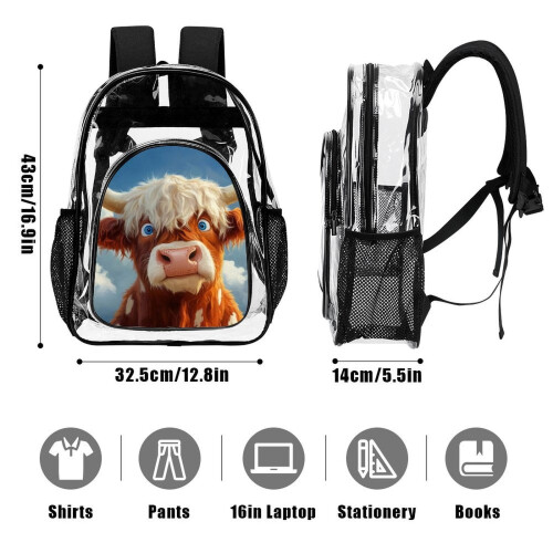 3D Printed Transparent Backpack for Comics & School – Waterproof, Multi-Functional, Back-to-School Gift 2