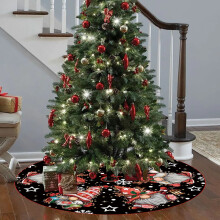 Jupe de sapin de Noël améliorée, motif vieil homme sans visage classique, décoration de Noël, jupe de sapin, tablier cadeau Y