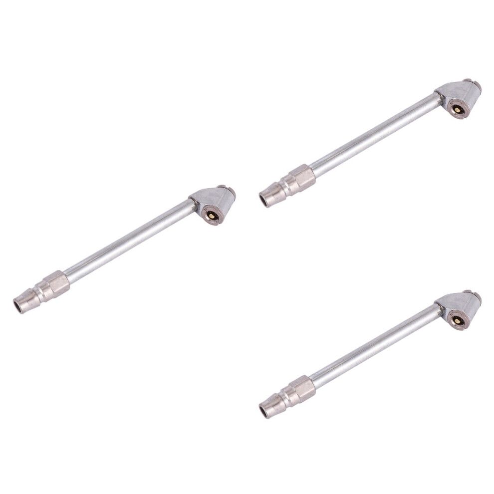 3 Pieces Inflatable Nozzle Head Pump For Tires Air Inflator Silver 9087558607449