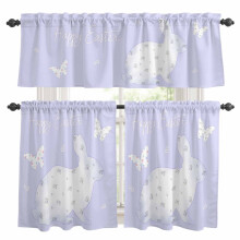 Easter Kitchen Curtains and Valances Set Flower White