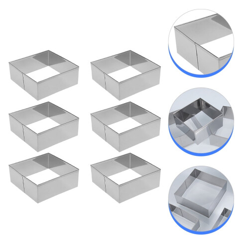 Square Biscuit Cutters Stainless Steel 6Pcs 7.7X7.7X3.5In 1