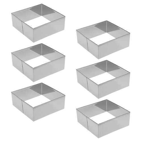 Square Biscuit Cutters Stainless Steel 6Pcs 7.7X7.7X3.5In 2