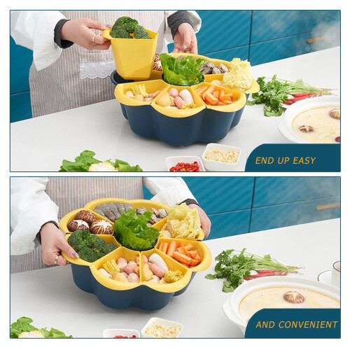 1Pc Vegetable Drainer Plastic Rotating Assorted Color For Kitchen Organization 2