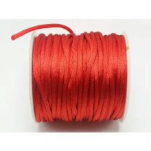 25 Meters Nylon Chinese Satin Silk Knot Cord 2.5mm RATTAIL Thread Necklace Spool-Red