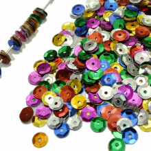 15000 Mixed Color 8mm CUP round loose sequins Paillettes sewing Wedding craft