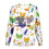 Women's Carnival Print Ribbed Knit Pullover Top Long Sleeve 3