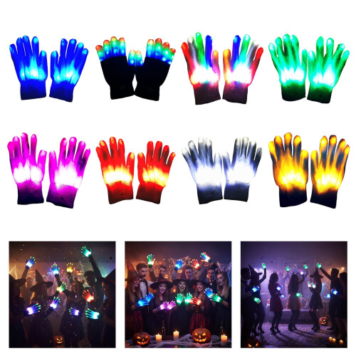 LED Gloves Adjustable Flashing Modes Rechargeable 1