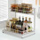 Adjustable Floor-Standing Kitchen Sink Shelf, Multi-Functional Storage Rack for Kitchen & Bathroom, Space-Saving Durable Metal Frame with Pull-Out 3
