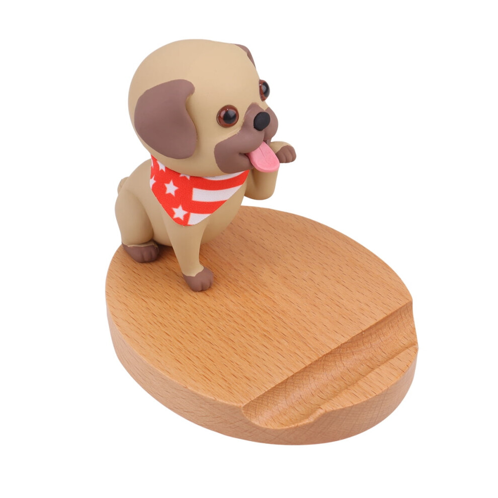 Dog Cellphone Holder With Wooden Base Universal Smartphone Stand Desktop Phone Bracket ( ) 974856455430