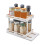 Pull Rotate Spice Rack 2-Tier, Milk White, 15cm, Durable & Large Capacity 1