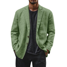 Men's Formal Jacket Blazer Men's Slim Fit Solid Color Casual Long Sleeve Notch Lapel Suit Jacket Lightweight Breathable Business Formal Outwear