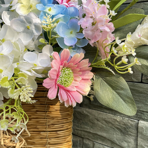Cesta de Coroa de Flores de Primavera 48cm PP 2
