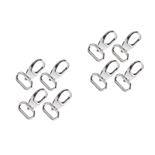 8Pcs Lightweight Silver Snap Hooks with Swivel for Bag Strap Adjust