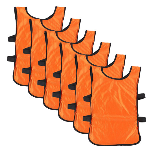 6Stk Orange Trainingsweste Fußball Polyester Kinder