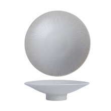 Ripple Pattern Pedestal Serving Bowl Ceramic Fruit Snack Bowl Decorative Tableware for Kitchen Dining