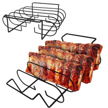 Reversible Stainless Steel Grill Rack for Ribs, Chicken & Turkey – 32"x9.84"x3.14", Non-Stick, Even Cooking – Compatible with Most Grills