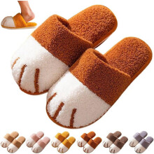 Pantoffels met kattenpootjes voor dames – schattige, comfortabele, antislip pantoffels van traagschuim, warme en zachte winterpantoffels, geschikt