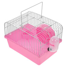 Pink ABS Hamster Cage for Storage with Water Bottle Holder Portable and Spacious