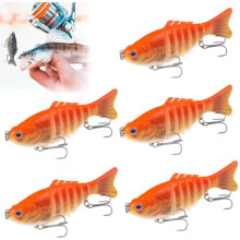 5PCS Robotic Fishing Lure, 6D Swimming Bait for Freshwater & Saltwater, Compatible with Trout/Bass Fishing
