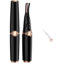 Riki Heated Eyelash Curler, USB Rechargeable, 2-in-1 Clip-Type with 3 Temp Settings, Anti-Burn, 24H Hold (Black)