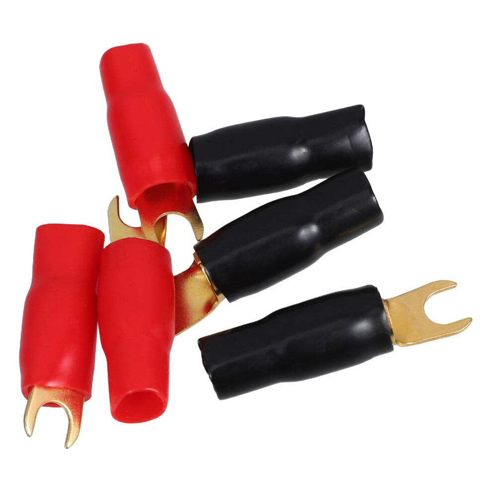 Crimp Barrier Spades 0Ga Power Wire Fork Terminals Premium Copper 3Pairs 9087558609092