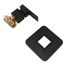 Wandmontiertes Kupfer-Duschventil-Set Schwarz Warm- & Kaltmischer 1 Griff
