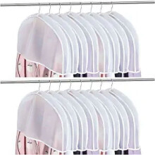 Breathable Clear Shoulder Covers for Clothes, 2" Gusset Jacket Protectors – 20Pcs, Compatible with Standard Hangers