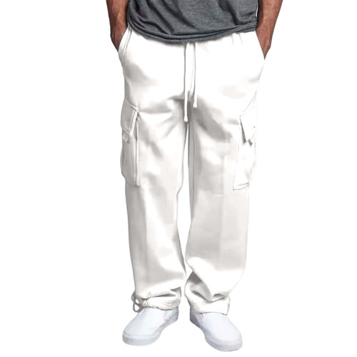 Men's Cargo Pants - Loose-fitting, heavy cotton overalls with adjustable ankle drawstrings 2
