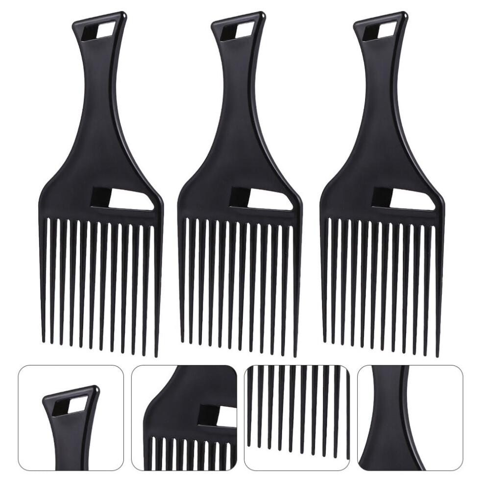 Unisex 3Pcs Smooth Hair Pick Comb Wide Hair Pick Comb Afro Hair Comb Barber Comb