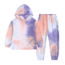 Tie-Dye 2-Piece Sports Set for Girls 7-8 (100cm), Long Sleeve Hoodie & Pants – Spring Outfit