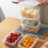Recipientes plásticos transparentes para alimentos, próprios para micro-ondas e freezer, com tampas. 4