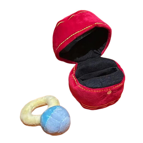 Plush Proposal Ring Box with Doll Velvet Keepsake Set 1