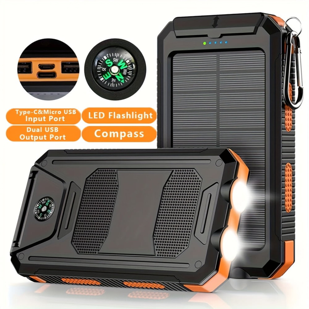 Solar Power Bank 30000Mah With Dual Usb Ports Led 9132278424781
