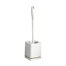 Set spazzolino e supporto per WC, pulitore compatto bianco per una pulizia profonda del bagno, compatibile con sanitari standard.