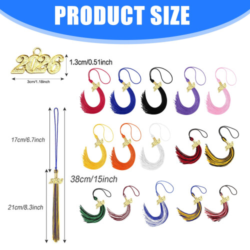 2026 Rayon Graduation Tassels with Secure Clip for Cap and Craft Projects 2