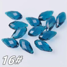 12x6mm16x8mm20x10mm25x12mm dråbeformede facetslebne krystalglas løse vedhængsperler - 16# påfugleblå - 16x8mm (20 stk.)