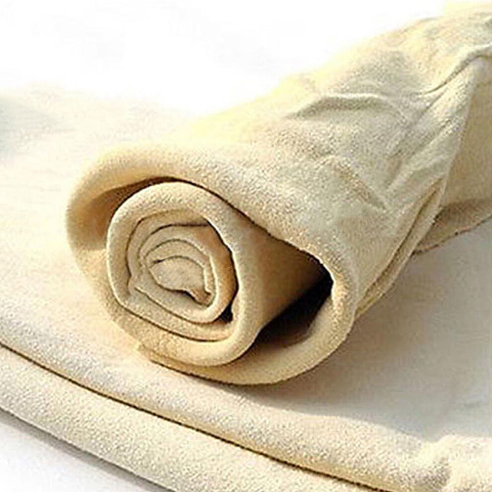Super Absorbent Natural Chamois Drying Towel For Car & Leather, 12"X20", Soft Cleaning Cloth 9027700625174
