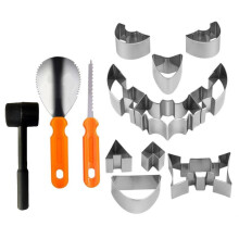 Kit de sculpture de citrouilles d'Halloween - Ensemble complet d'outils avec pochoirs et gabarits pour la création de citrouilles Jack O'Lantern