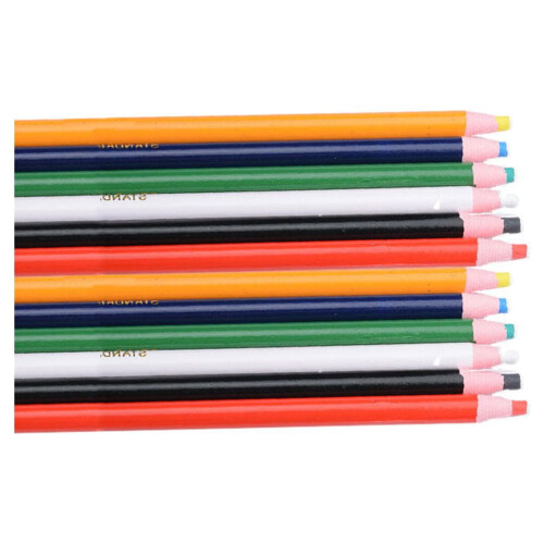 12 τεμάχια χρωματιστά μολύβια μαρκαδόρου λίπους για περιγράμματα, ξεφλουδισμένα,