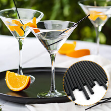 Pailles en plastique noir, paquet de 500, pailles jetables pour boissons