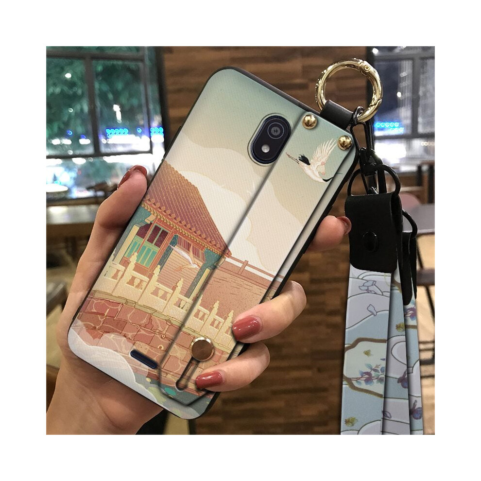 Nokia C100 Phone Case With Lanyard, Anti-Knock Silicone Wrist Strap, Shockproof & Dust-Resistant, Soft Chinese-Style Kickstand Case 9027700625853