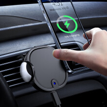 15W Fast Wireless Car Charger Mount Type-C for Smartphones, Adjustable Air Vent Holder, Compatible with iOS & Android, 360 Rotation