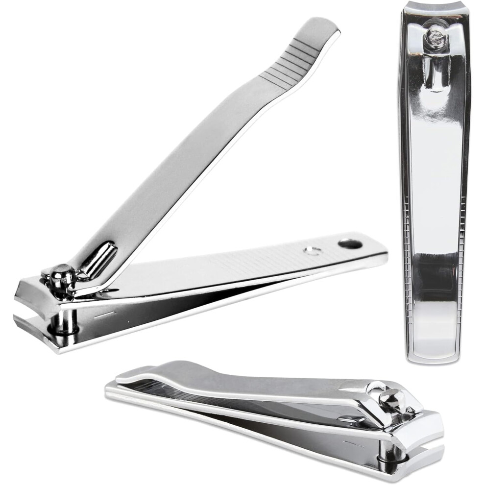 3pcs Nail Clippers Compatible with Sharp Edge, Stainless Steel Fingernail & Toenail Trimmer for Manicure/Pedicure