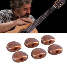 6 Stück Kaffeefarbene Kunststoff-E-Gitarren-Stimmwirbelknöpfe, Halbrundform