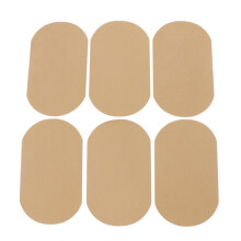 Iron On6Repair Coude-genou en daim ovale beige pour la réparation de pulls et vêtements. Idéal pour les jeans et autres créations artisanales.