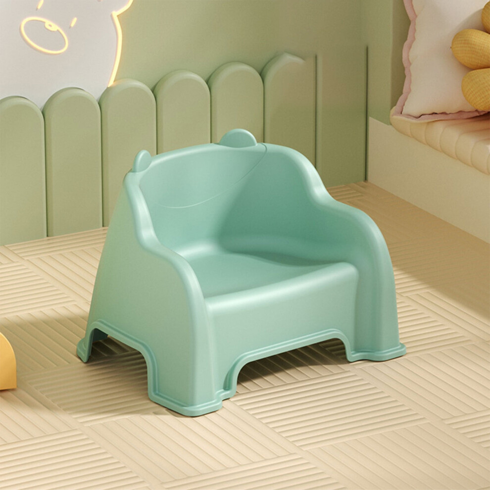 Green Plastic Stackable Stool with Backrest