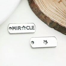 10 pendentifs breloques en argent antique avec des mots inspirants pour la création de bijoux et porte-clés - 10 pièces miracle
