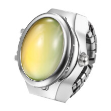 Damen- und Herren-Fingeruhren: Elastisches Armband, Quarzwerk, einfache Ablesbarkeit, farbenfrohe Klapphülle, Edelstahl, dehnbarer Ring