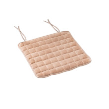 Vierkant zitkussen met strikbanden, zacht flanellen en fluwelen stoelkussen voor eetkamer, kantoor en woonkamer – 40 cm, geschikt voor